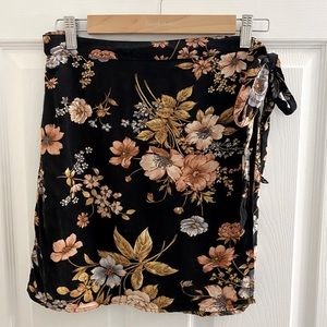 American Eagle Floral Wrap Skirt